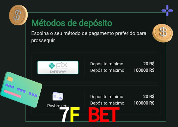 O cassino 7F Bet oferece uma grande variedade de métodos de pagamento